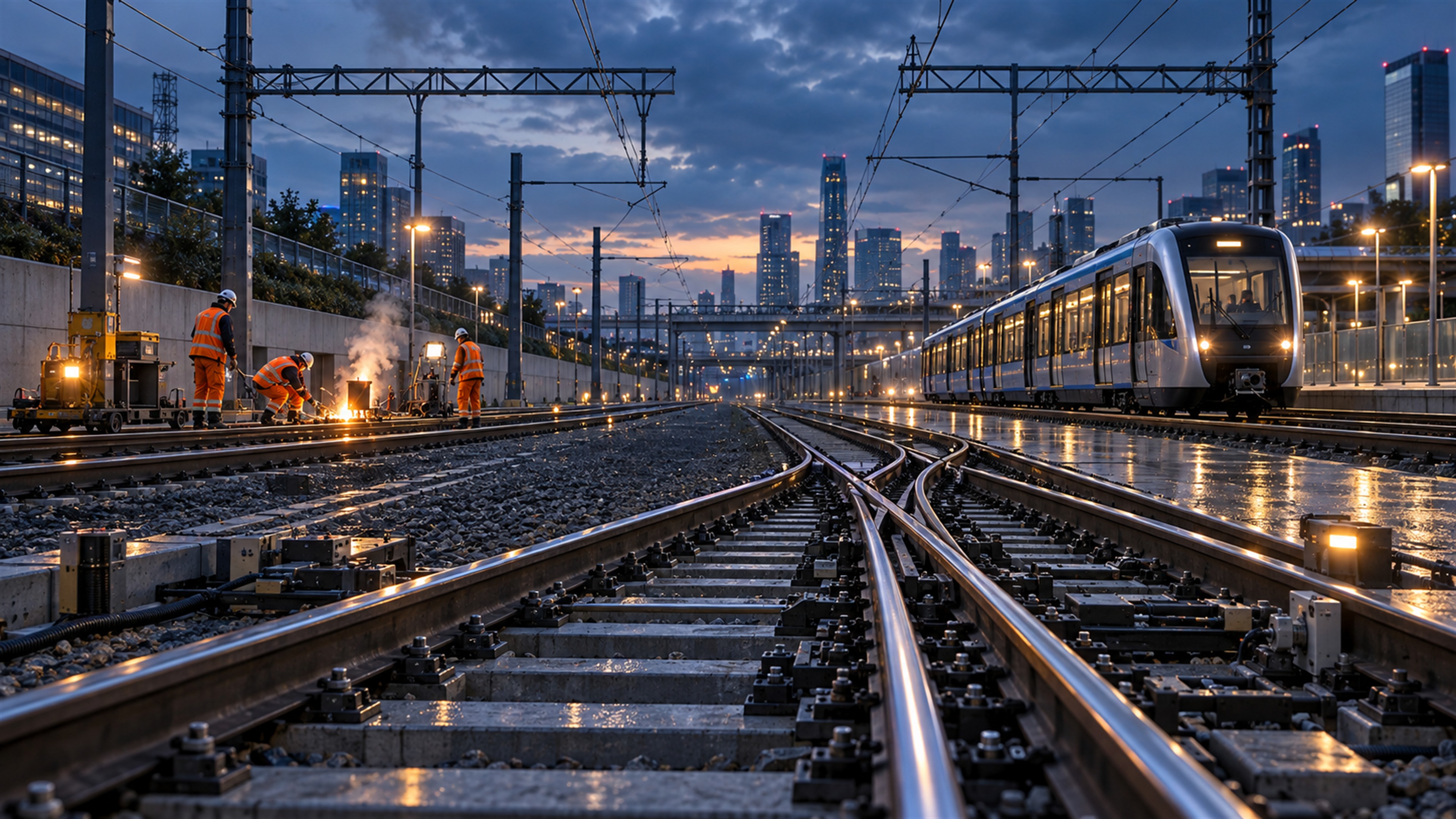 Rail system track, railway switches and track maintenance works